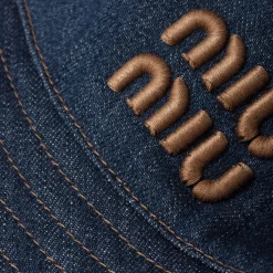Blue+tobacco Denim Bucket Hat | Miu Miu