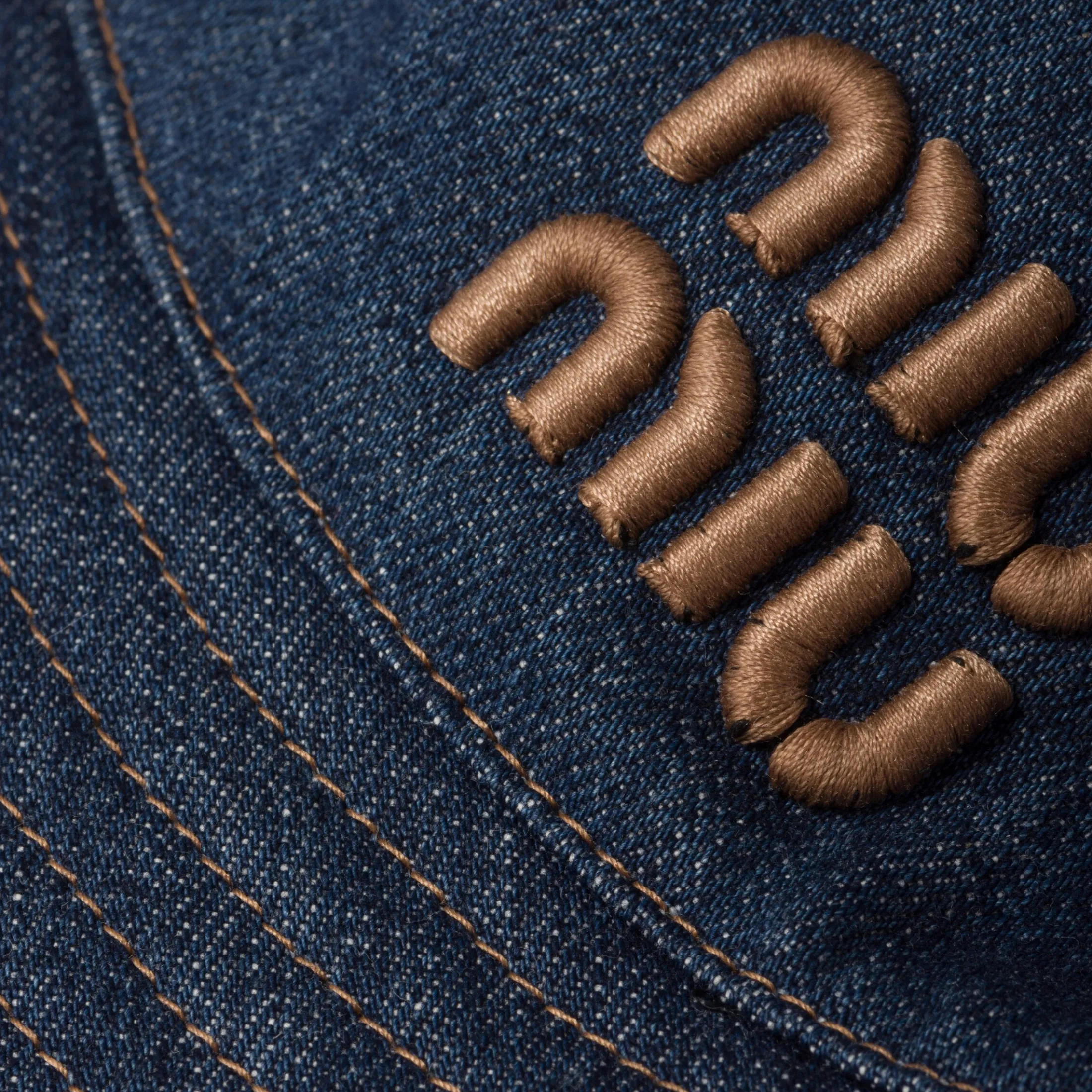 Blue+tobacco Denim Bucket Hat | Miu Miu