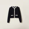 Blue/white Cashmere Knit Cardigan | Miu Miu