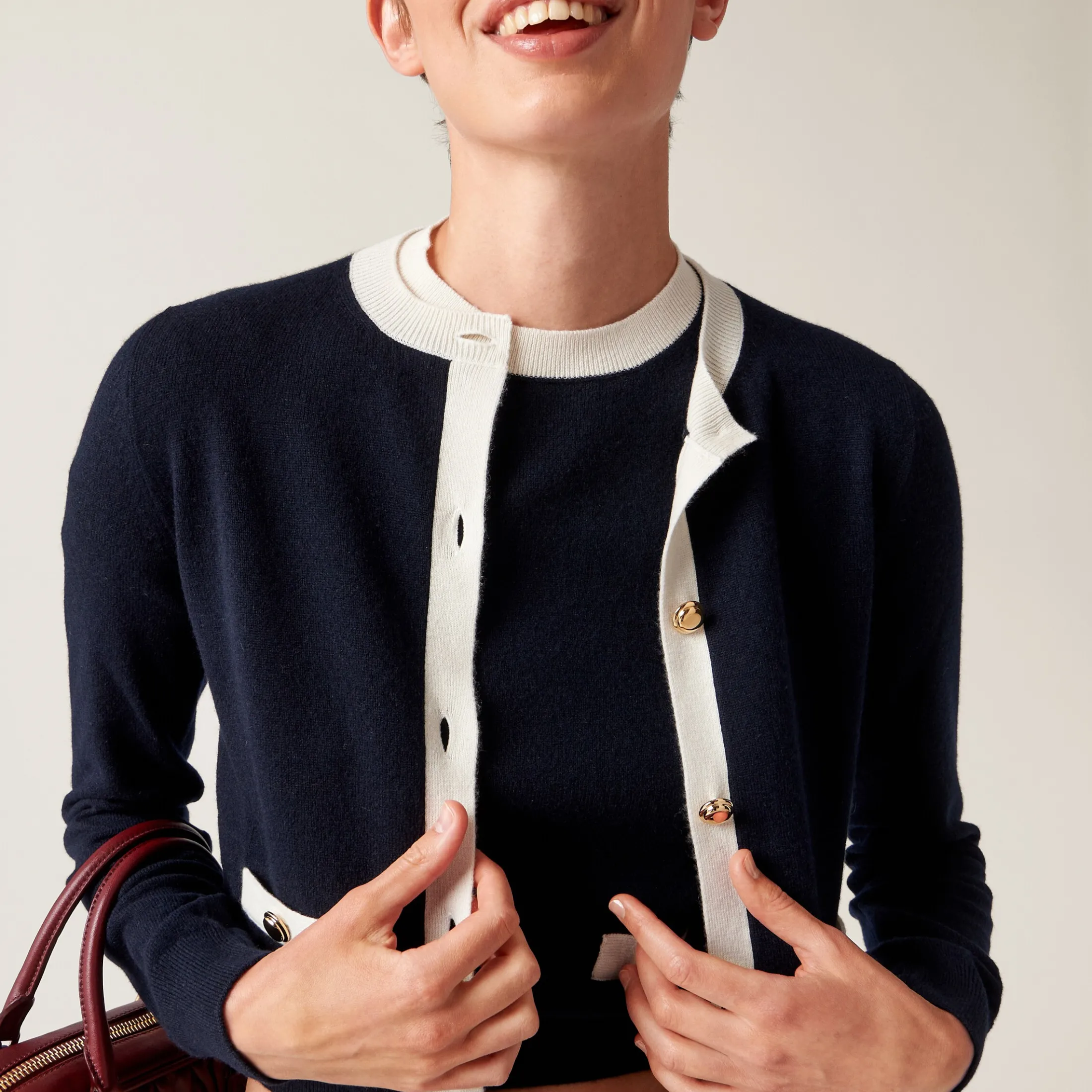Blue/white Cashmere Knit Cardigan | Miu Miu