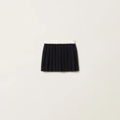 Blue/white Cashmere Miniskirt | Miu Miu