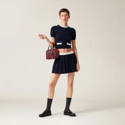 Blue/white Cashmere Miniskirt | Miu Miu