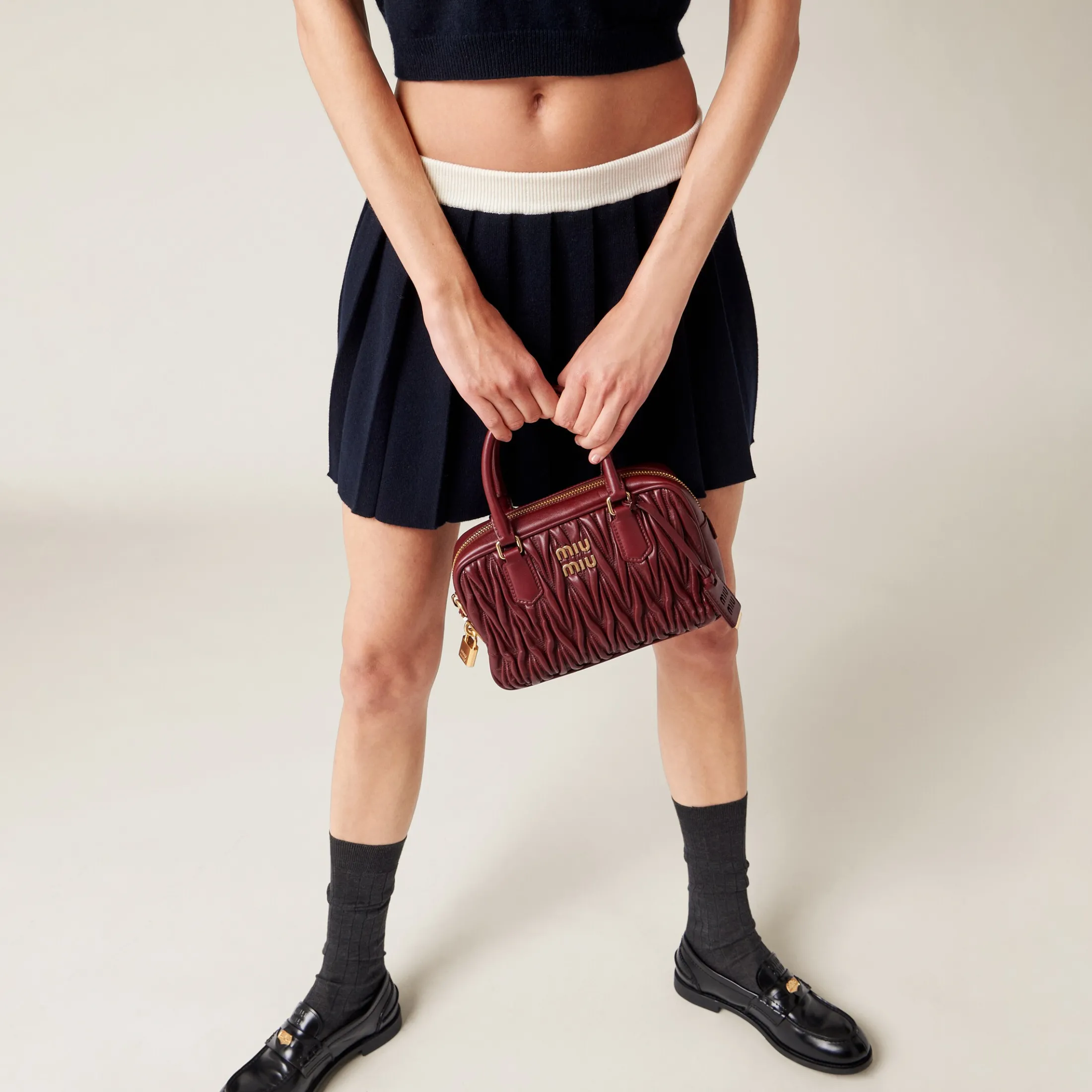 Blue/white Cashmere Miniskirt | Miu Miu