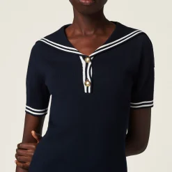 Blue/white Cotton Mini-dress | Miu Miu