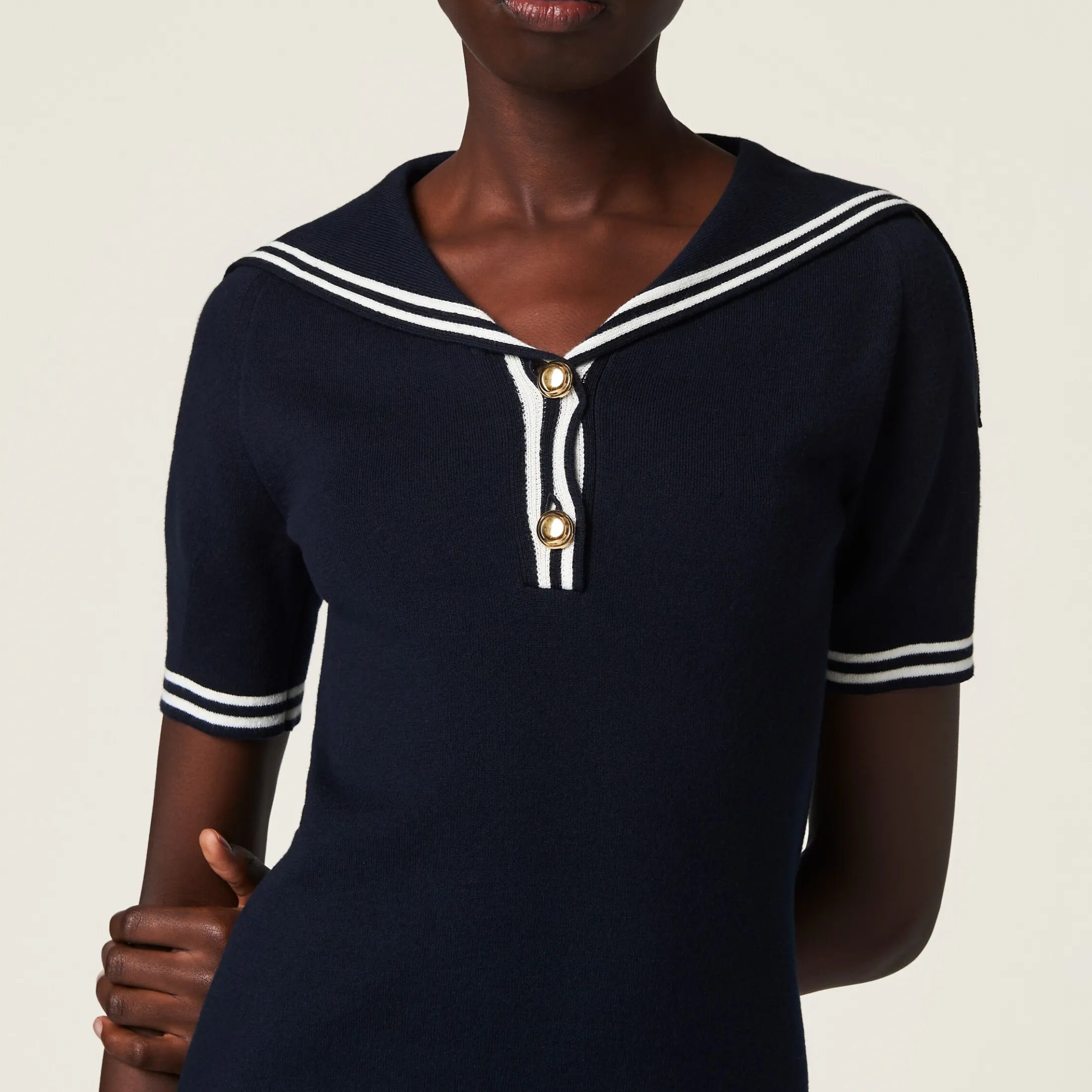 Blue/white Cotton Mini-dress | Miu Miu