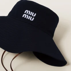 Blue/white Drill Hat | Miu Miu