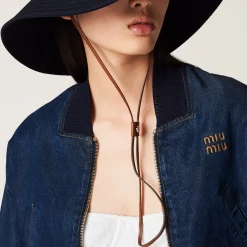 Blue/white Drill Hat | Miu Miu