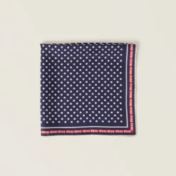 Blue/white Printed Twill Scarf | Miu Miu
