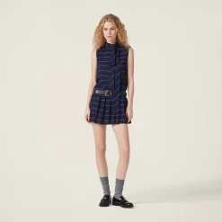 Blue/white Striped Jersey Dress | Miu Miu