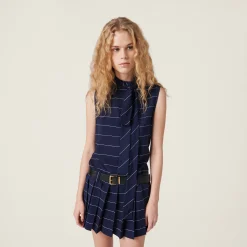 Blue/white Striped Jersey Dress | Miu Miu
