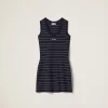 Blue/white Viscose Mini-dress | Miu Miu