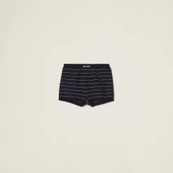 Blue/white Viscose Shorts | Miu Miu