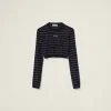 Blue/white Viscose Sweater | Miu Miu
