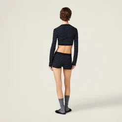 Blue/white Viscose Sweater | Miu Miu
