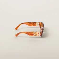 Camel Beige Lenses Miu Glimpse Sunglasses | Miu Miu