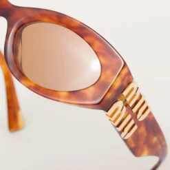 Camel Beige Lenses Miu Glimpse Sunglasses | Miu Miu