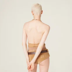 Camel Brown Corduroy Shorts | Miu Miu