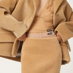 Camel Brown Corduroy Skirt | Miu Miu