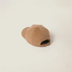 Camel Brown Wool Baseball Cap | Miu Miu