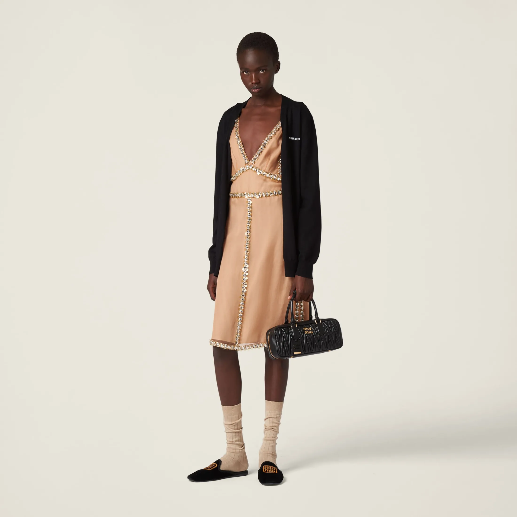 Cameo Embroidered Organza Dress | Miu Miu