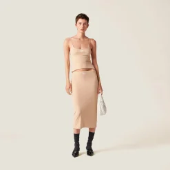 Cameo Stretch Jersey Skirt | Miu Miu