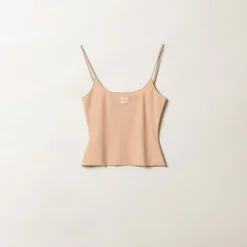 Cameo Stretch Jersey Top | Miu Miu