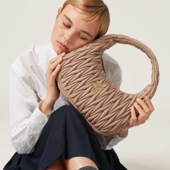 Cameo Wander Matelassé Nappa Leather Hobo Bag | Miu Miu