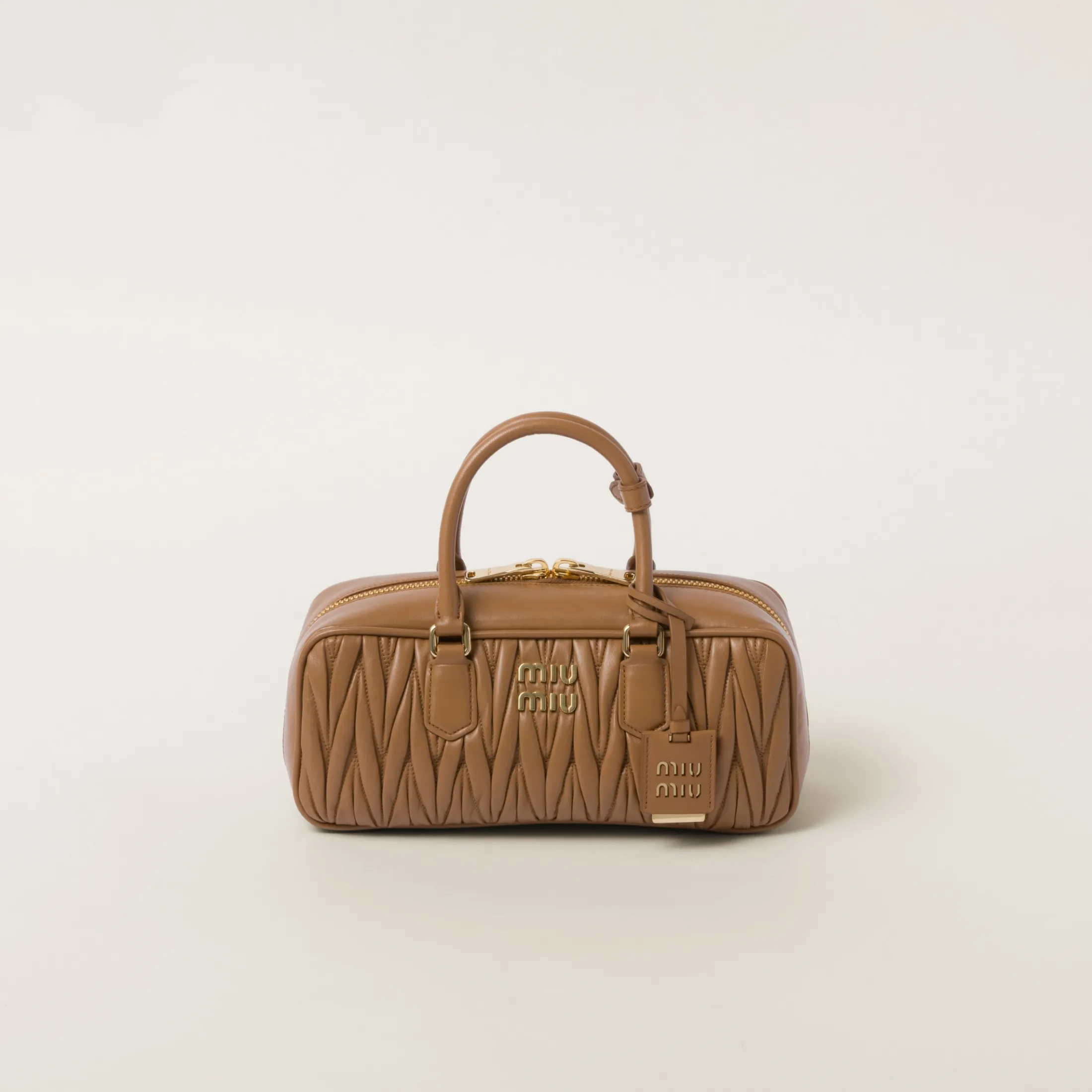 Caramel Arcadie Matelassé Nappa Leather Bag | Miu Miu