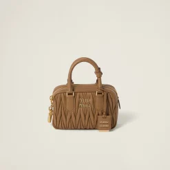 Caramel Arcadie Matelassé Nappa Leather Bag | Miu Miu