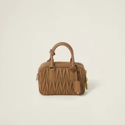 Caramel Arcadie Matelassé Nappa Leather Bag | Miu Miu