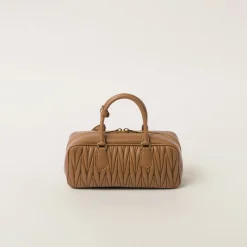 Caramel Arcadie Matelassé Nappa Leather Bag | Miu Miu