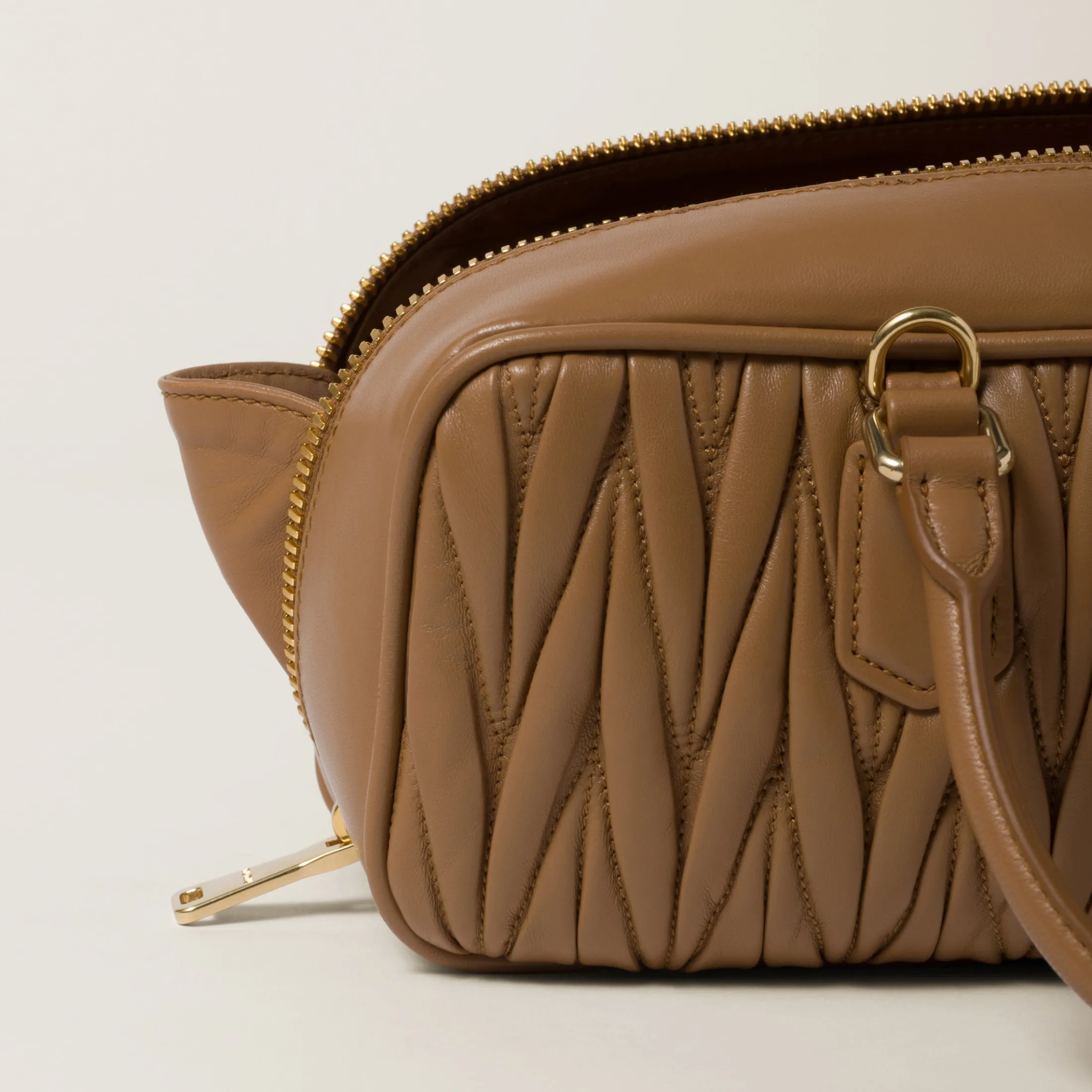 Caramel Arcadie Matelassé Nappa Leather Bag | Miu Miu