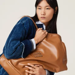 Caramel Ivy  Leather Bag | Miu Miu