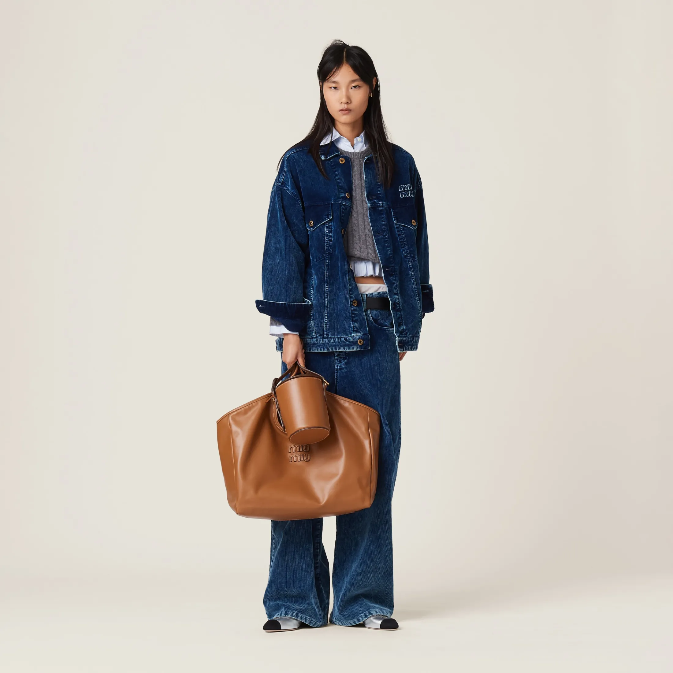 Caramel Ivy Leather Bag | Miu Miu