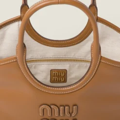 Caramel Ivy Leather Bag | Miu Miu