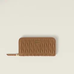 Caramel Large Matelassé Nappa Leather Wallet | Miu Miu