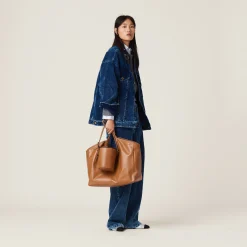Caramel Leather Bucket Bag | Miu Miu