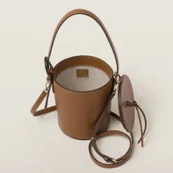 Caramel Leather Bucket Bag | Miu Miu