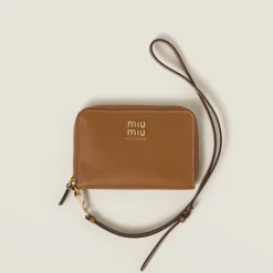 Caramel Leather Passport Holder | Miu Miu