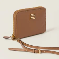 Caramel Leather Passport Holder | Miu Miu