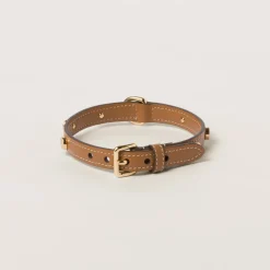 Caramel Leather Pet Collar | Miu Miu