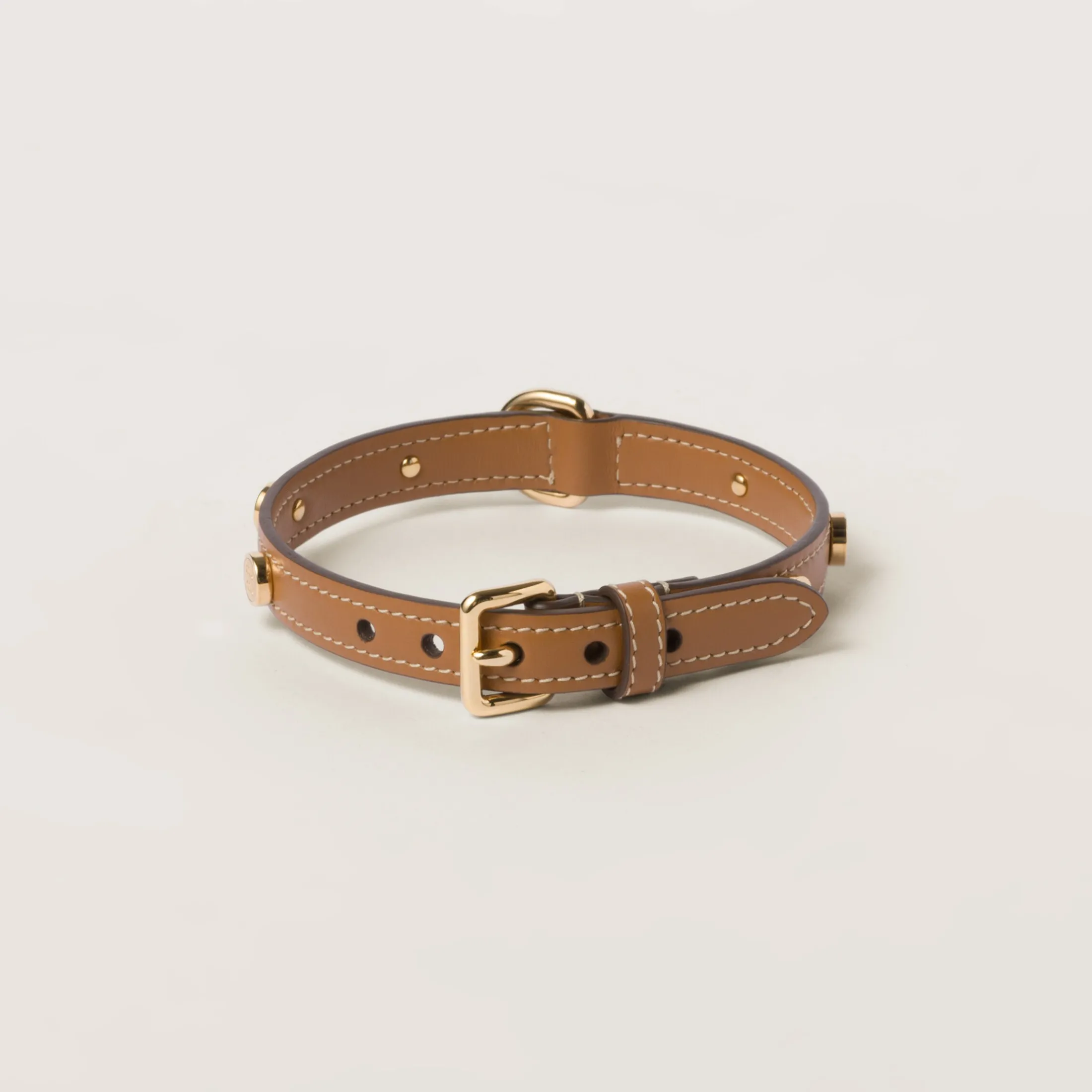 Caramel Leather Pet Collar | Miu Miu