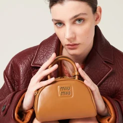 Caramel Leather Top-handle Bag | Miu Miu