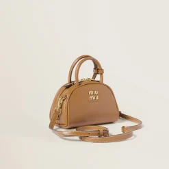 Caramel Leather Top-handle Bag | Miu Miu