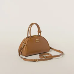 Caramel Leather Top-handle Bag | Miu Miu
