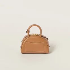 Caramel Leather Top-handle Bag | Miu Miu