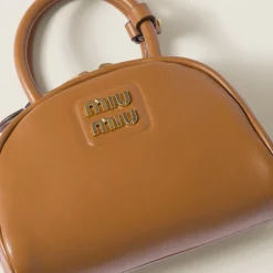Caramel Leather Top-handle Bag | Miu Miu