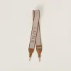 Caramel Linen Blend And Leather Shoulder Strap | Miu Miu