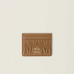 Caramel Matelassé Nappa Leather Card Holder | Miu Miu
