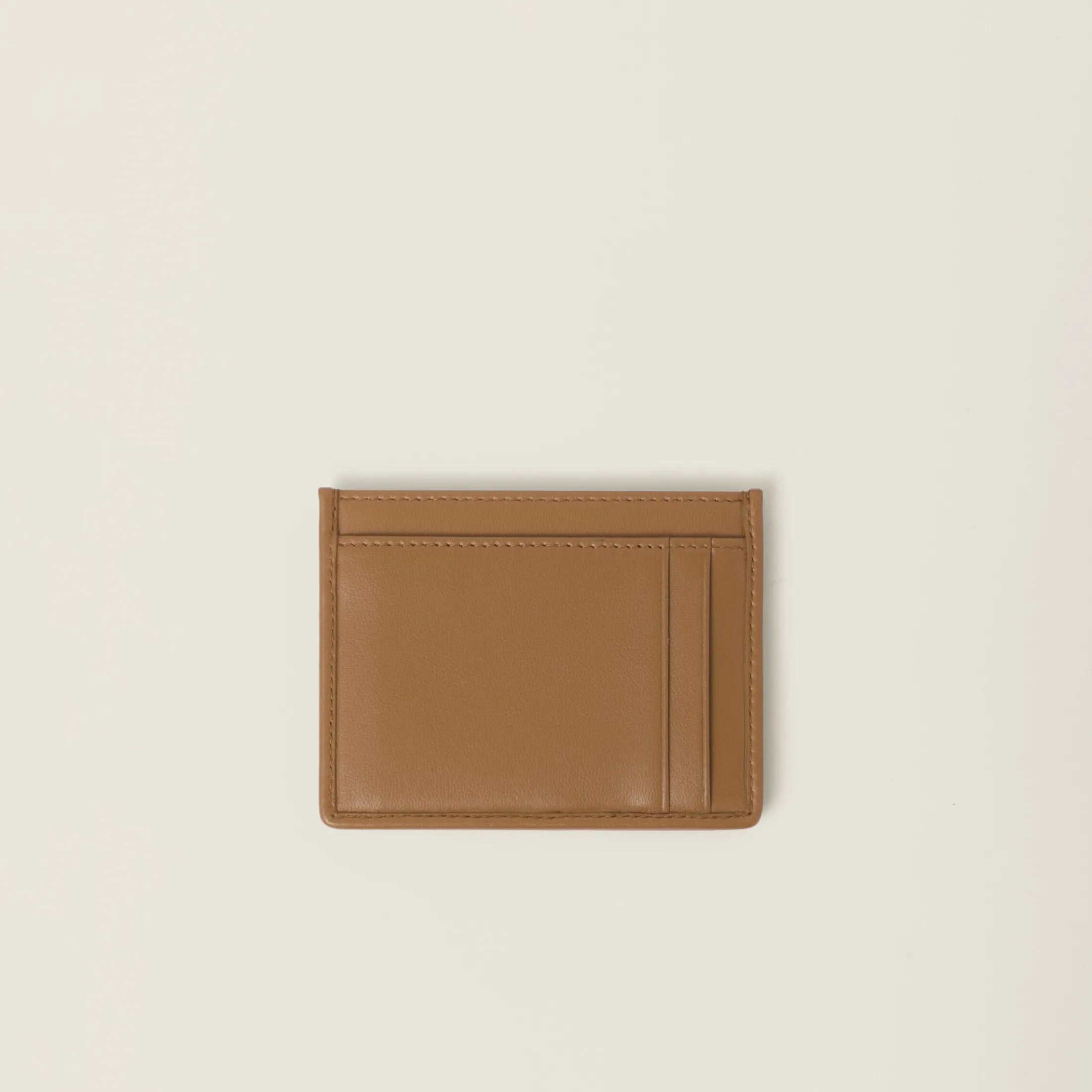 Caramel Matelassé Nappa Leather Card Holder | Miu Miu